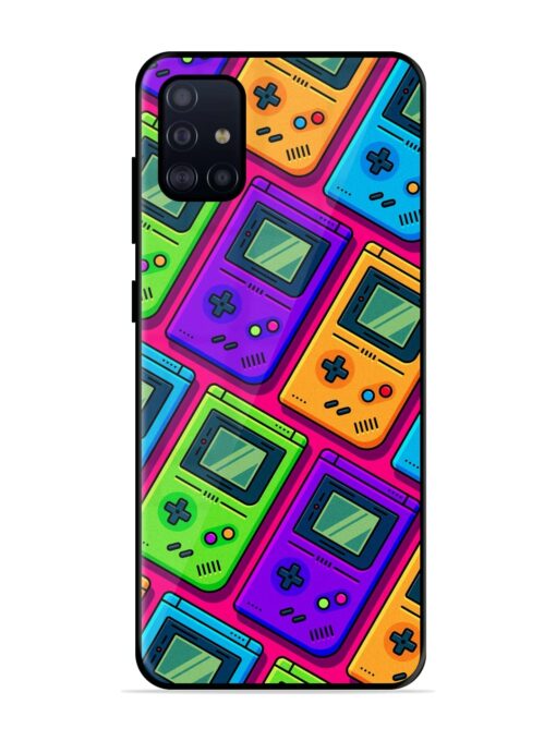 Game Seamless Pattern Glossy Metal Phone Cover for Samsung Galaxy A51 Zapvi