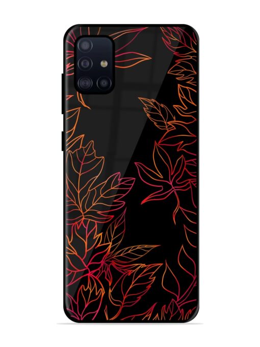 Red Floral Pattern Glossy Metal Phone Cover for Samsung Galaxy A51 Zapvi