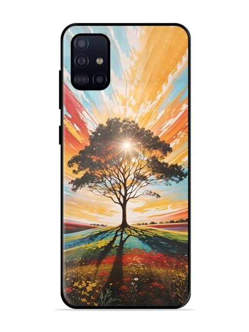 Abstract Tree Colorful Art Glossy Metal Phone Cover for Samsung Galaxy A51 Zapvi