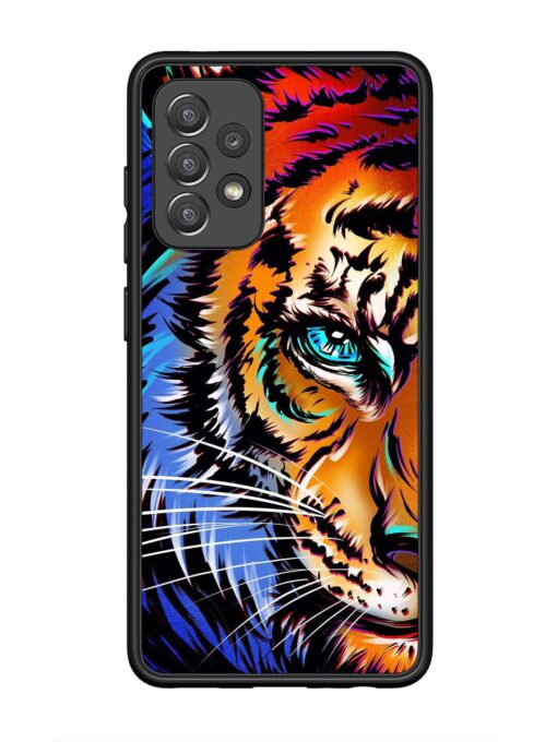 Colorful Lion Art Glossy Metal Phone Cover for Samsung Galaxy A52 (5G)