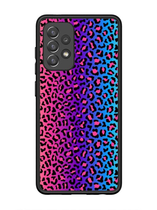 Colorful Leopard Seamless Glossy Metal Phone Cover for Samsung Galaxy A52 (5G)