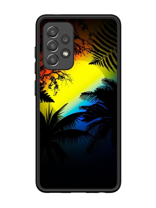 Colorful Sunset With Palm Trees Glossy Metal Phone Cover for Samsung Galaxy A52 (5G)