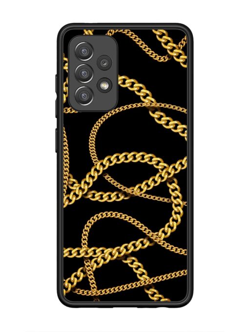 Decorative Golde Chain Glossy Metal Phone Cover for Samsung Galaxy A52 (5G)