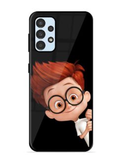 Smart Boy Cartoon Glossy Metal Phone Cover for Samsung Galaxy A52S (5G)