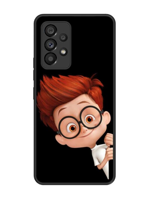 Smart Boy Cartoon Glossy Metal Phone Cover for Samsung Galaxy A53 (5G)