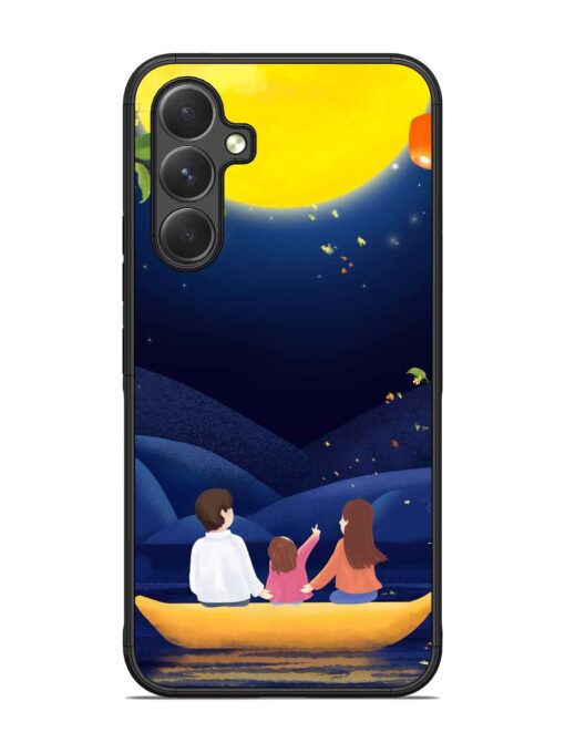 Happy Family And Beautiful View Glossy Metal Phone Cover for Samsung Galaxy A54 (5G) Zapvi