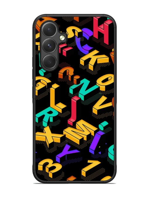 Seamless Pattern With Letters Glossy Metal Phone Cover for Samsung Galaxy A54 (5G) Zapvi