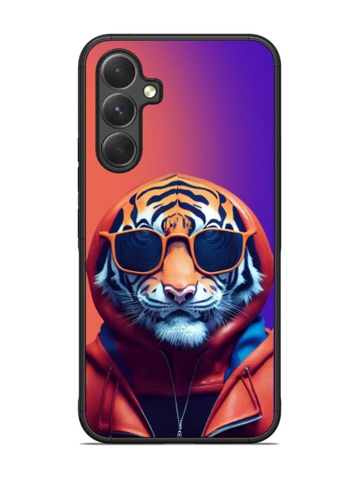 Tiger Animation Glossy Metal Phone Cover for Samsung Galaxy A54 (5G)