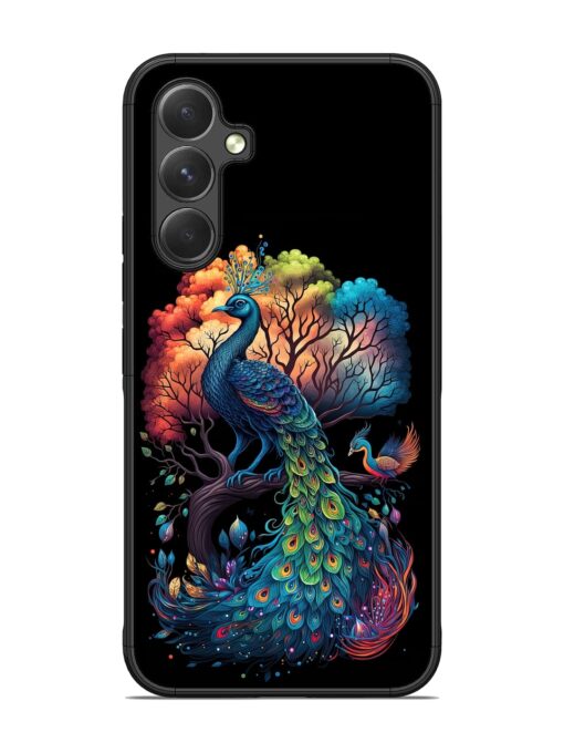 Peacock Tree Art Glossy Metal Phone Cover for Samsung Galaxy A54 (5G) Zapvi