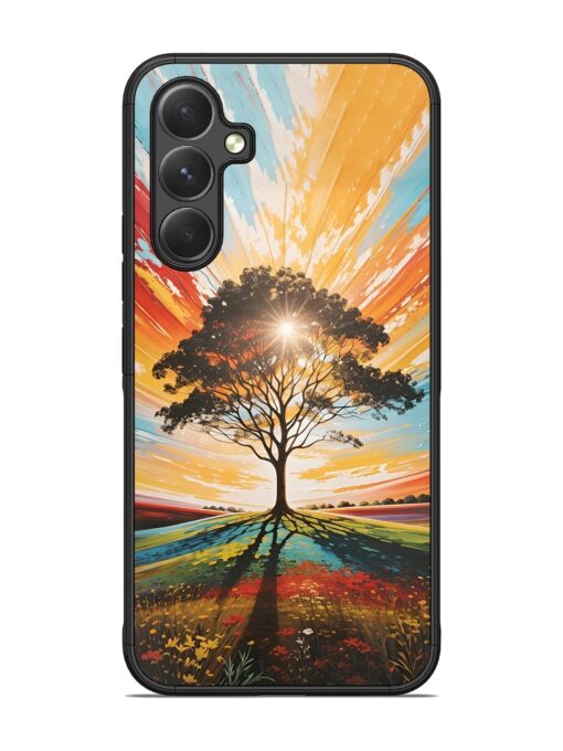 Abstract Tree Colorful Art Glossy Metal Phone Cover for Samsung Galaxy A54 (5G)