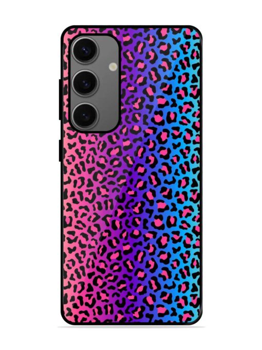 Colorful Leopard Seamless Glossy Metal Phone Cover for Samsung Galaxy A55 (5G)