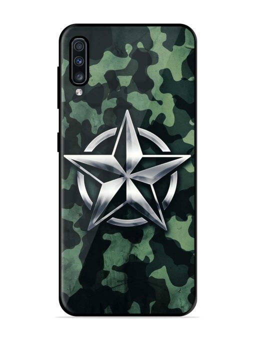 Indian Army Star Design Glossy Metal Phone Cover for Samsung Galaxy A70 Zapvi