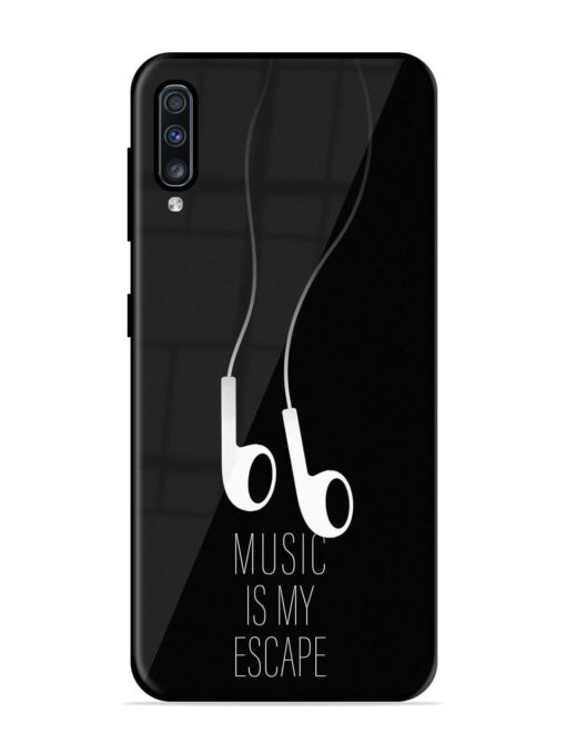 Music Is My Escape Glossy Metal Phone Cover for Samsung Galaxy A70 Zapvi