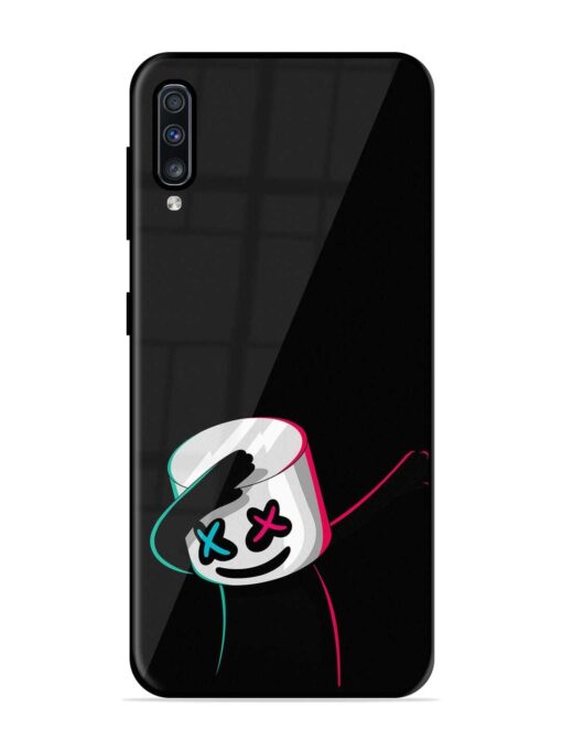 Black Marshmallow Glossy Metal Phone Cover for Samsung Galaxy A70 Zapvi