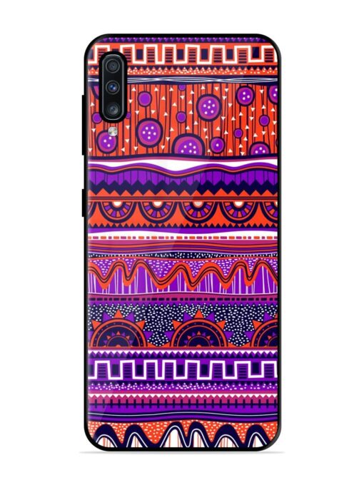 Ethnic Seamless Pattern Glossy Metal TPU Phone Cover for Samsung Galaxy A70 Zapvi