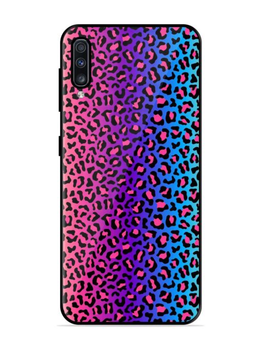 Colorful Leopard Seamless Glossy Metal Phone Cover for Samsung Galaxy A70 Zapvi