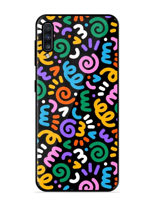 Colorful Seamless Vector Glossy Metal Phone Cover for Samsung Galaxy A70 Zapvi