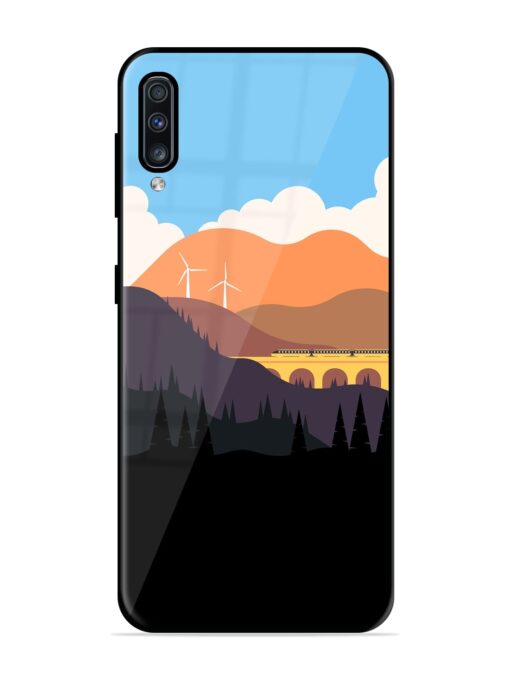 Minimal Mountain Vector Glossy Metal Phone Cover for Samsung Galaxy A70