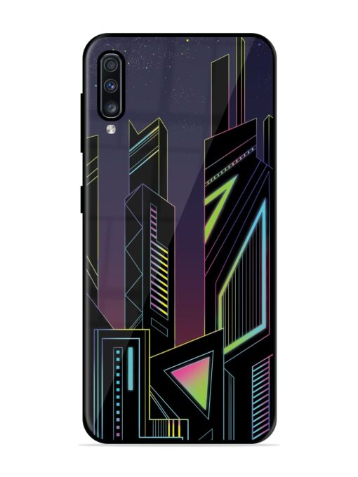 Neon Dreamscape Glossy Metal Phone Cover for Samsung Galaxy A70 Zapvi