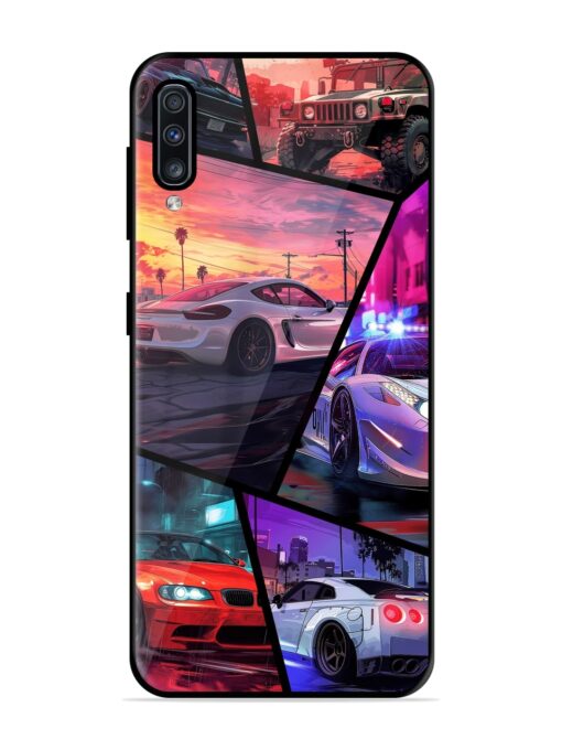 Ride In Pixels Glossy Metal Phone Cover for Samsung Galaxy A70 Zapvi