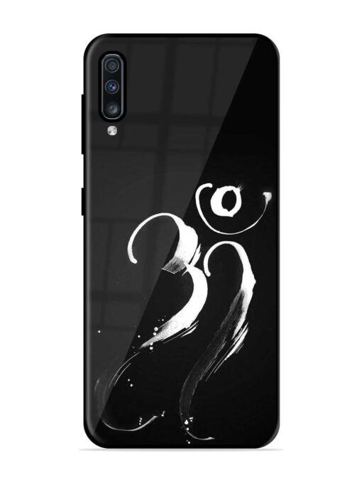 Om Logo Glossy Metal Phone Cover for Samsung Galaxy A70S Zapvi