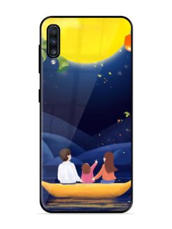 Happy Family And Beautiful View Glossy Metal Phone Cover for Samsung Galaxy A70S
