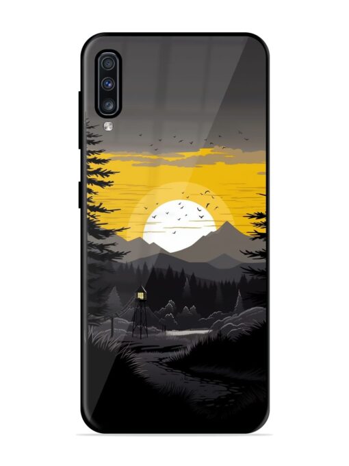 Sunset Vector Glossy Metal Phone Cover for Samsung Galaxy A70S Zapvi