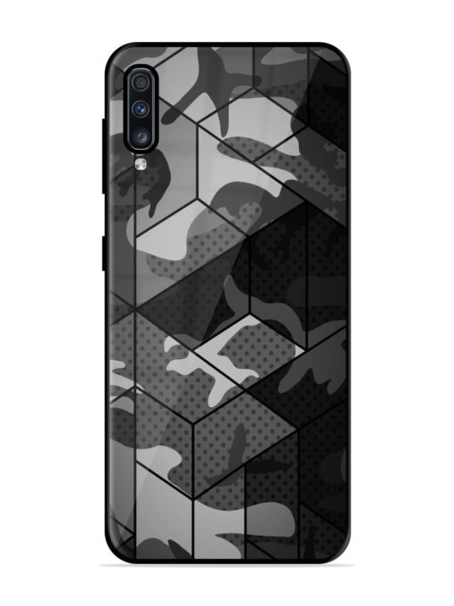 Hexagonal Pattern Glossy Metal Phone Cover for Samsung Galaxy A70S