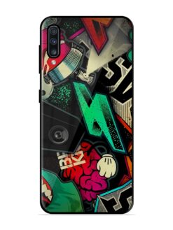 Graffiti Art Glossy Metal Phone Cover for Samsung Galaxy A70S