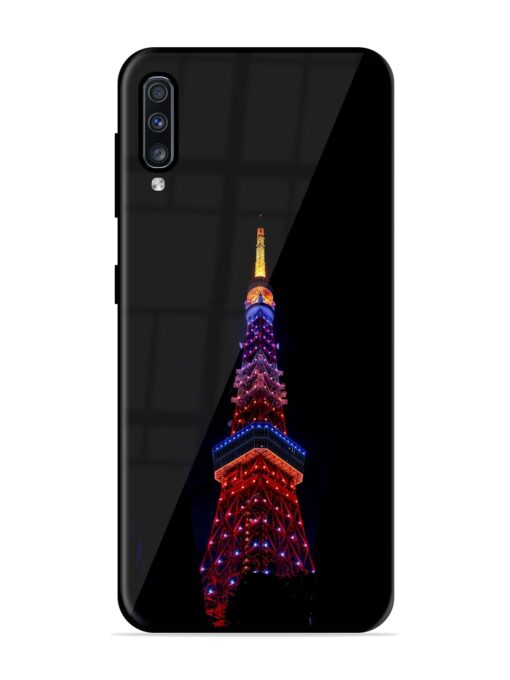 Eiffel Tower Night View Glossy Metal Phone Cover for Samsung Galaxy A70S