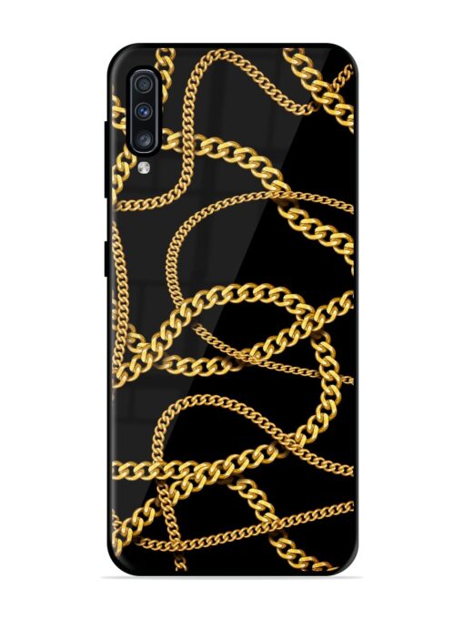 Decorative Golde Chain Glossy Metal Phone Cover for Samsung Galaxy A70S