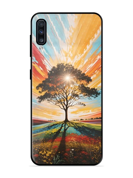 Abstract Tree Colorful Art Glossy Metal Phone Cover for Samsung Galaxy A70S