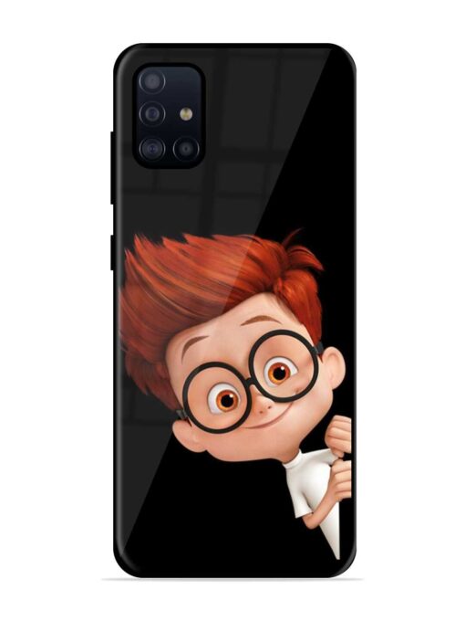 Smart Boy Cartoon Glossy Metal Phone Cover for Samsung Galaxy A71 Zapvi