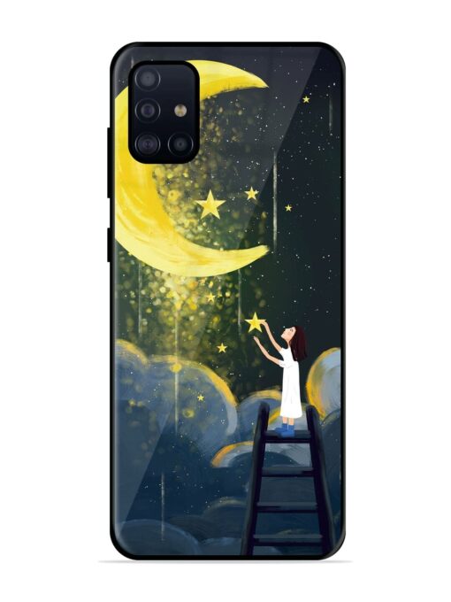 Moonlight Healing Night Illustration Glossy Metal TPU Phone Cover for Samsung Galaxy A71 Zapvi