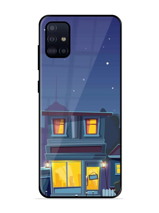 Vector Night House Glossy Metal Phone Cover for Samsung Galaxy A71