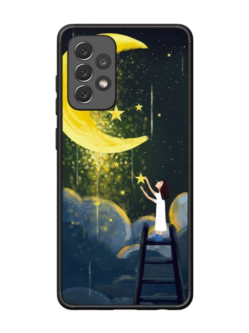 Moonlight Healing Night Illustration Glossy Metal TPU Phone Cover for Samsung Galaxy A72