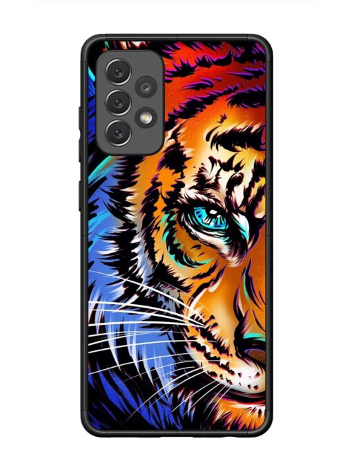 Colorful Lion Art Glossy Metal Phone Cover for Samsung Galaxy A72