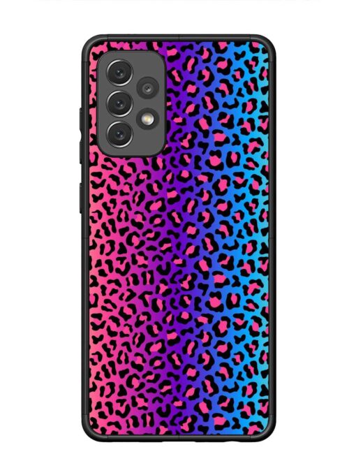 Colorful Leopard Seamless Glossy Metal Phone Cover for Samsung Galaxy A72