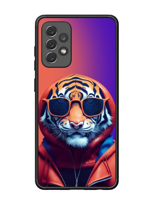 Tiger Animation Glossy Metal Phone Cover for Samsung Galaxy A72