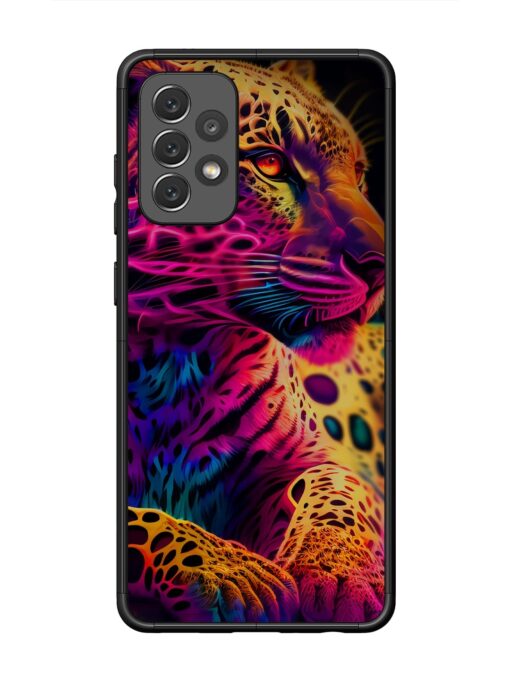 Leopard Art Glossy Metal Phone Cover for Samsung Galaxy A72 Zapvi