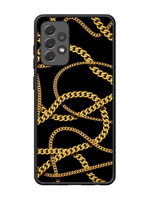 Decorative Golde Chain Glossy Metal Phone Cover for Samsung Galaxy A72 Zapvi