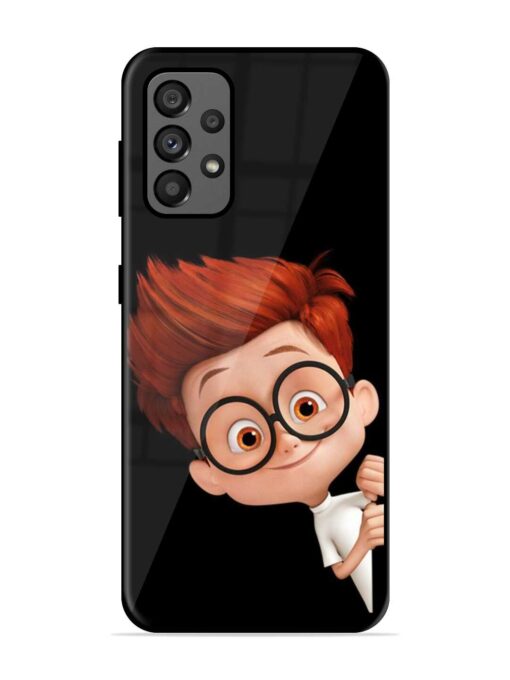 Smart Boy Cartoon Glossy Metal Phone Cover for Samsung Galaxy A73 (5G) Zapvi