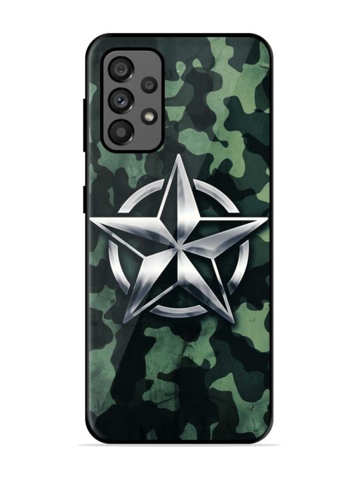 Indian Army Star Design Glossy Metal Phone Cover for Samsung Galaxy A73 (5G) Zapvi