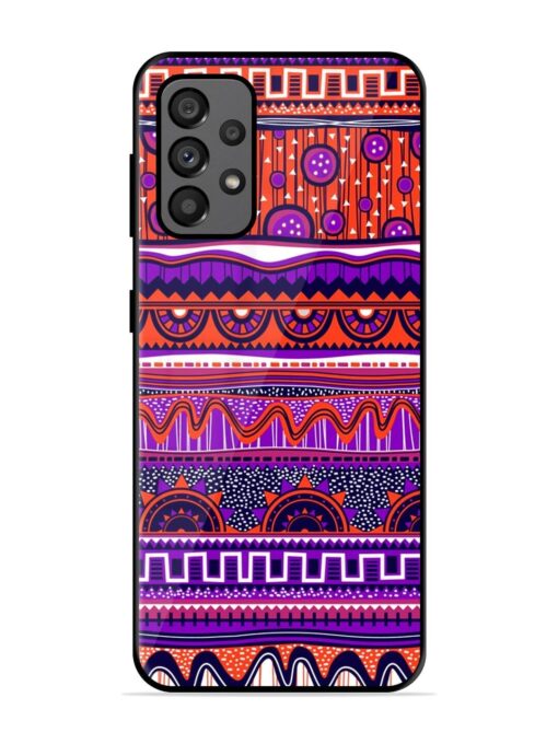 Ethnic Seamless Pattern Glossy Metal TPU Phone Cover for Samsung Galaxy A73 (5G)