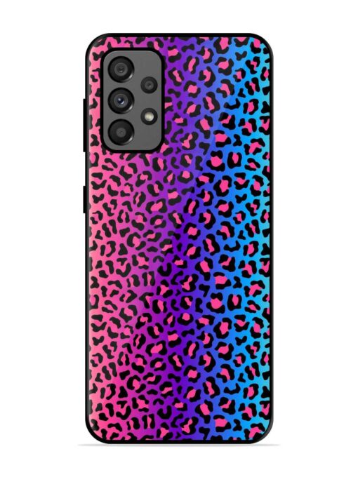 Colorful Leopard Seamless Glossy Metal Phone Cover for Samsung Galaxy A73 (5G) Zapvi