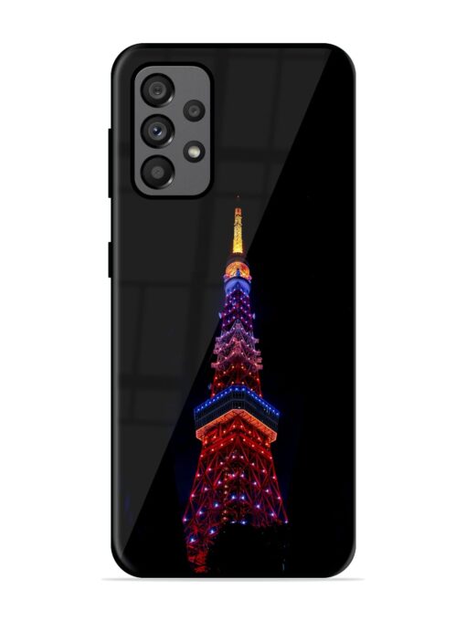 Eiffel Tower Night View Glossy Metal Phone Cover for Samsung Galaxy A73 (5G) Zapvi