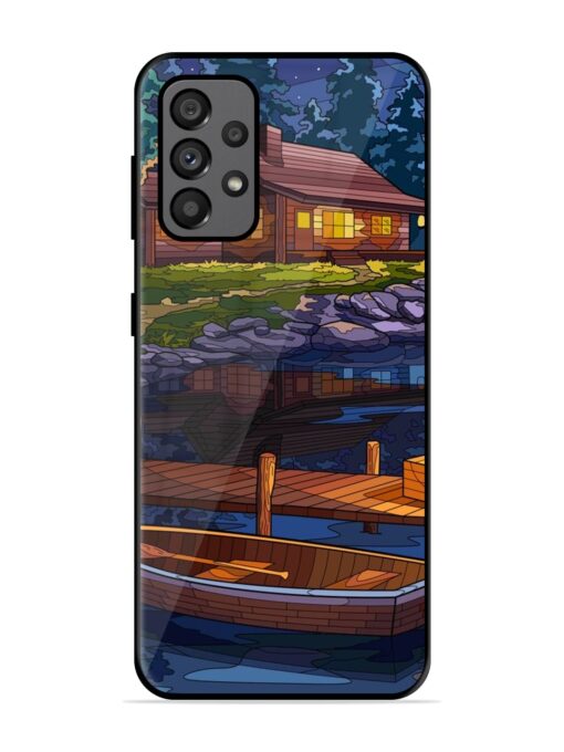 Village Night Scene Glossy Metal Phone Cover for Samsung Galaxy A73 (5G) Zapvi