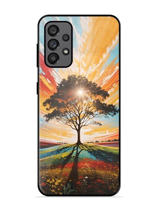 Abstract Tree Colorful Art Glossy Metal Phone Cover for Samsung Galaxy A73 (5G) Zapvi