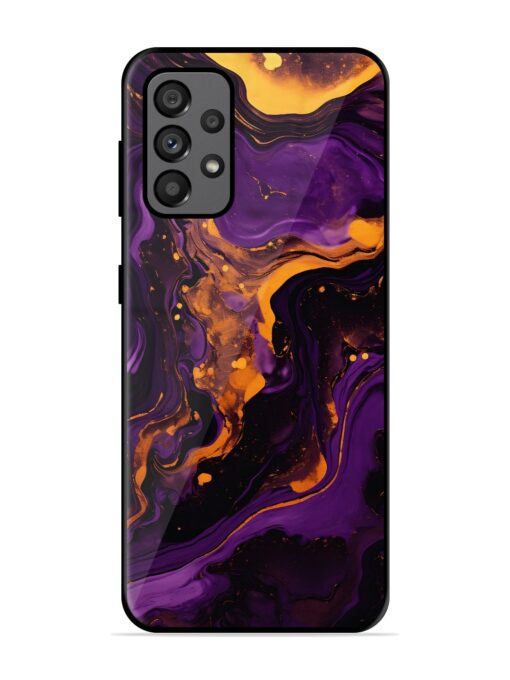 Painting Of A Purple Glossy Metal Phone Cover for Samsung Galaxy A73 (5G) Zapvi