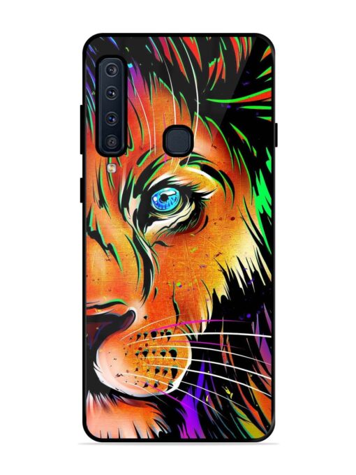 Colorful Lion Design Glossy Metal TPU Phone Cover for Samsung Galaxy A9 (2018)